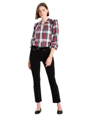 KICK FLARE CORDUROY PANTS - JET BLACK