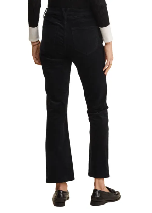 KICK FLARE CORDUROY PANTS - JET BLACK