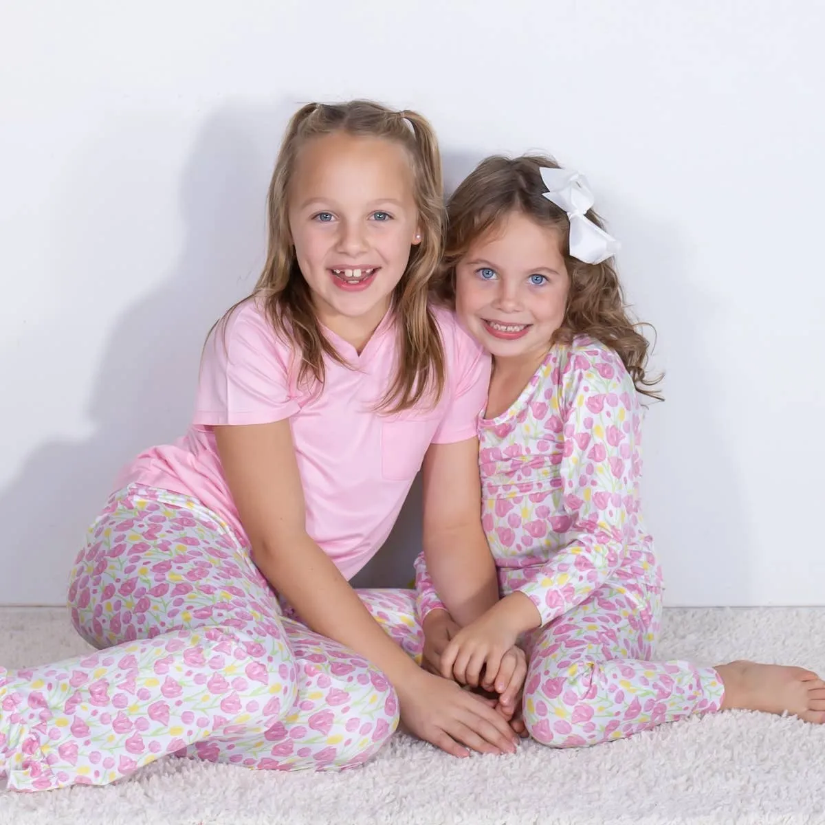 Kid's Tulip Fields Long Sleeve Pajamas