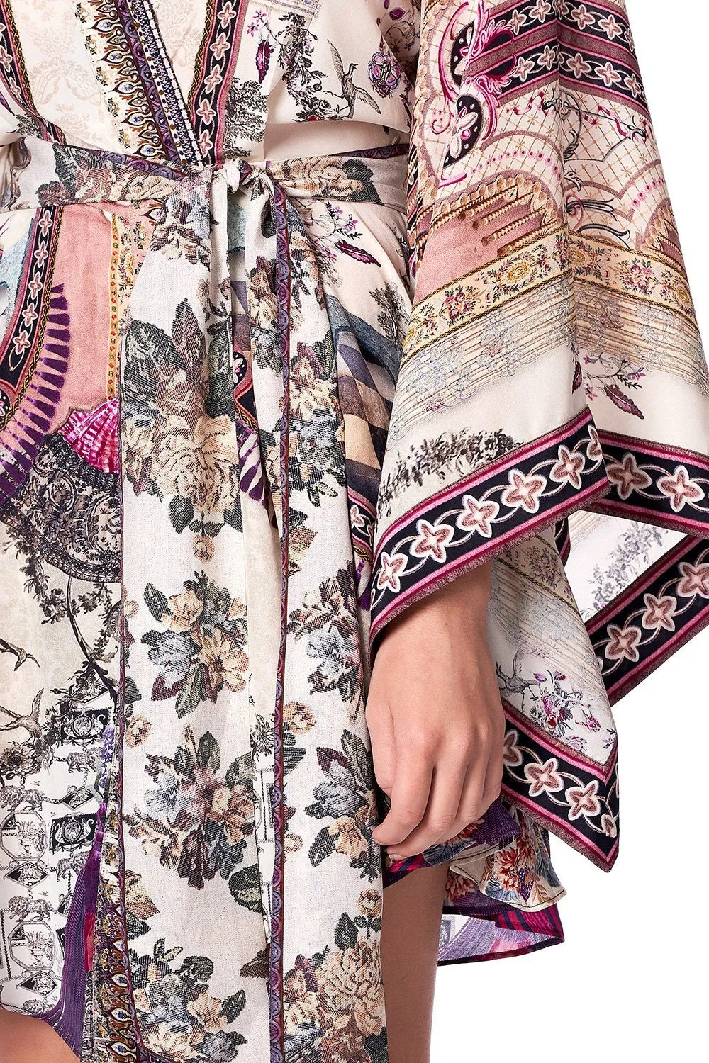 KIMONO WRAP DRESS WITH OBI VIOLET CITY