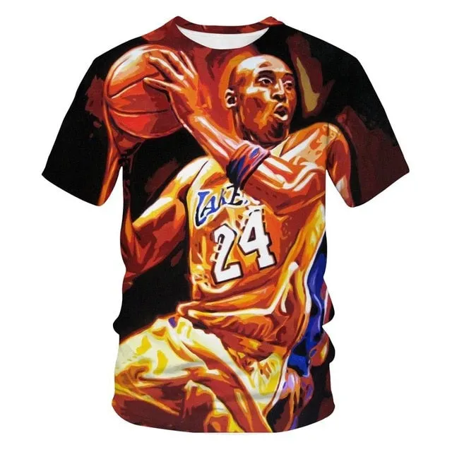 Kobe Bryant 3D printed short sleeved T-shirt