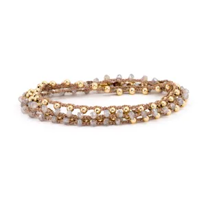 Labradorite & Gold Filled Bead Wrap Around