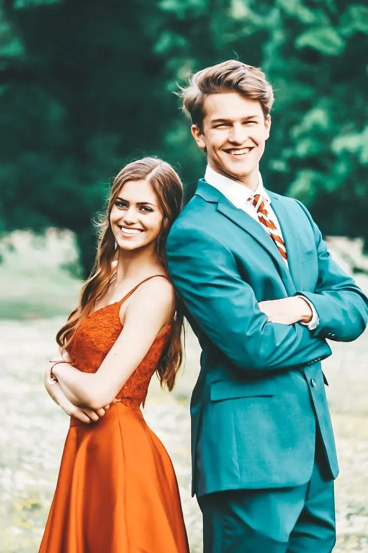 Lace Separate Orange Prom Dresses Two-pieces