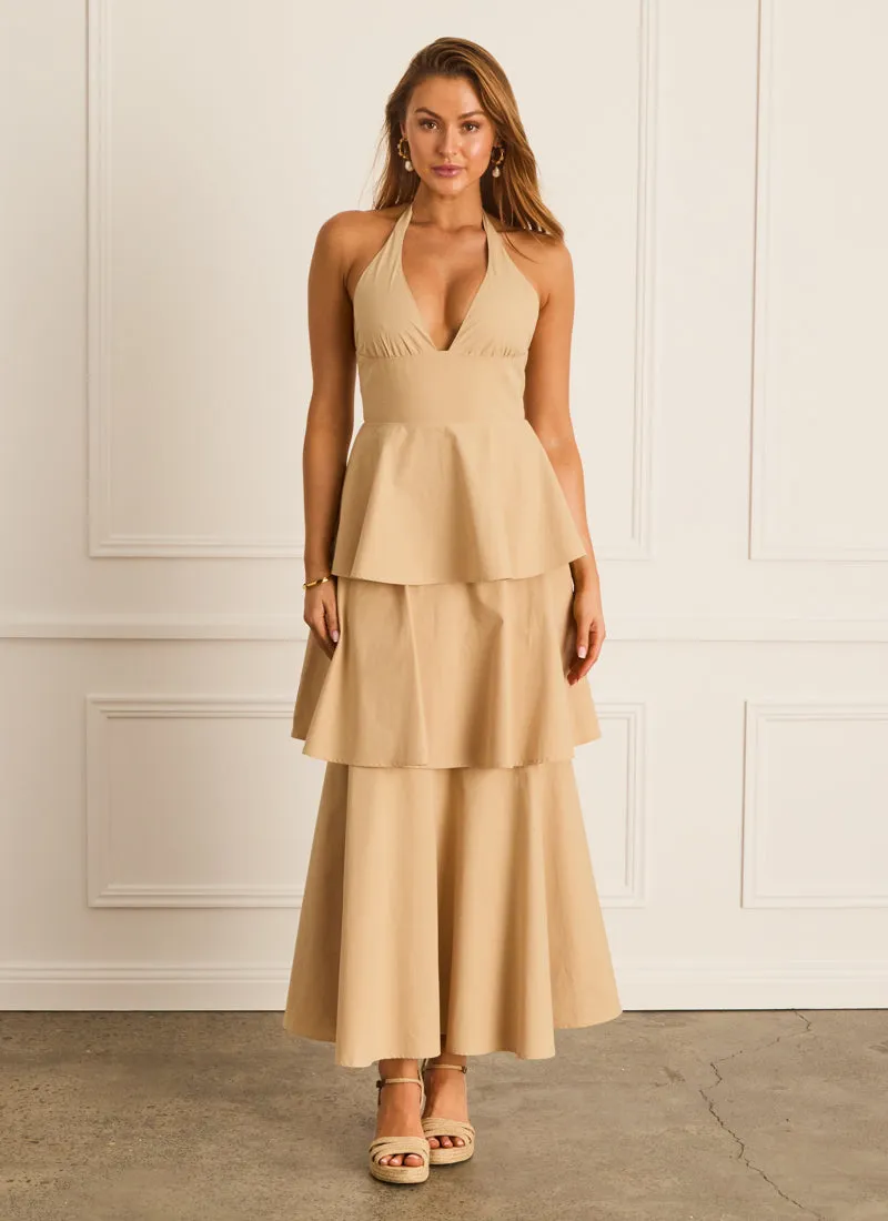 Latte Halter Neck Dress (SAMPLE)