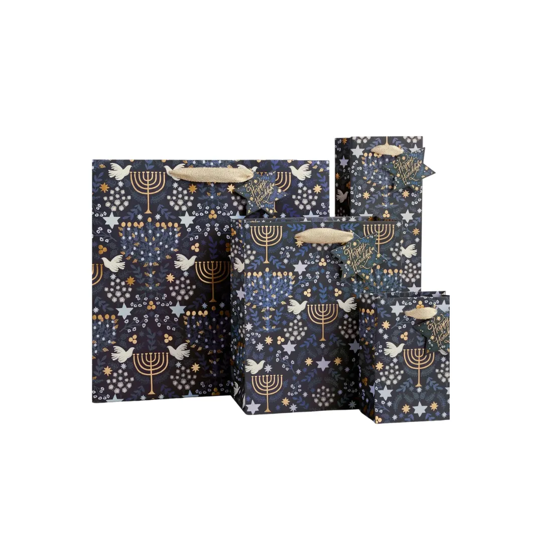 Laurel Menorah Medium Gift Bag