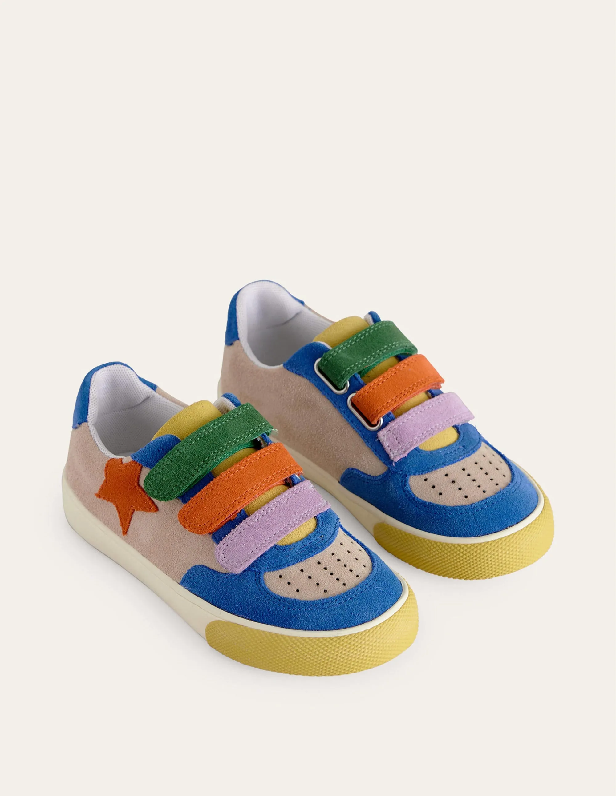 Leather Low Top-Multi Colourblock Star
