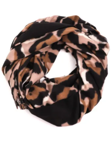 Leopard Printed Fringe Scarf