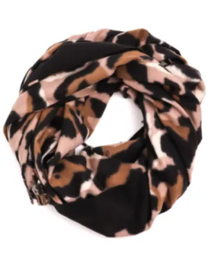 Leopard Printed Fringe Scarf
