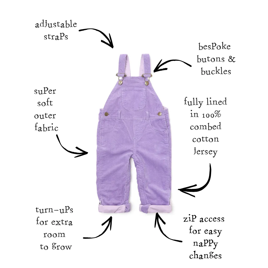 Lilac Corduroy Dungarees