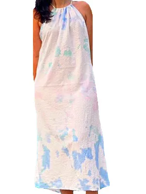 Linen Blend Halter Dress