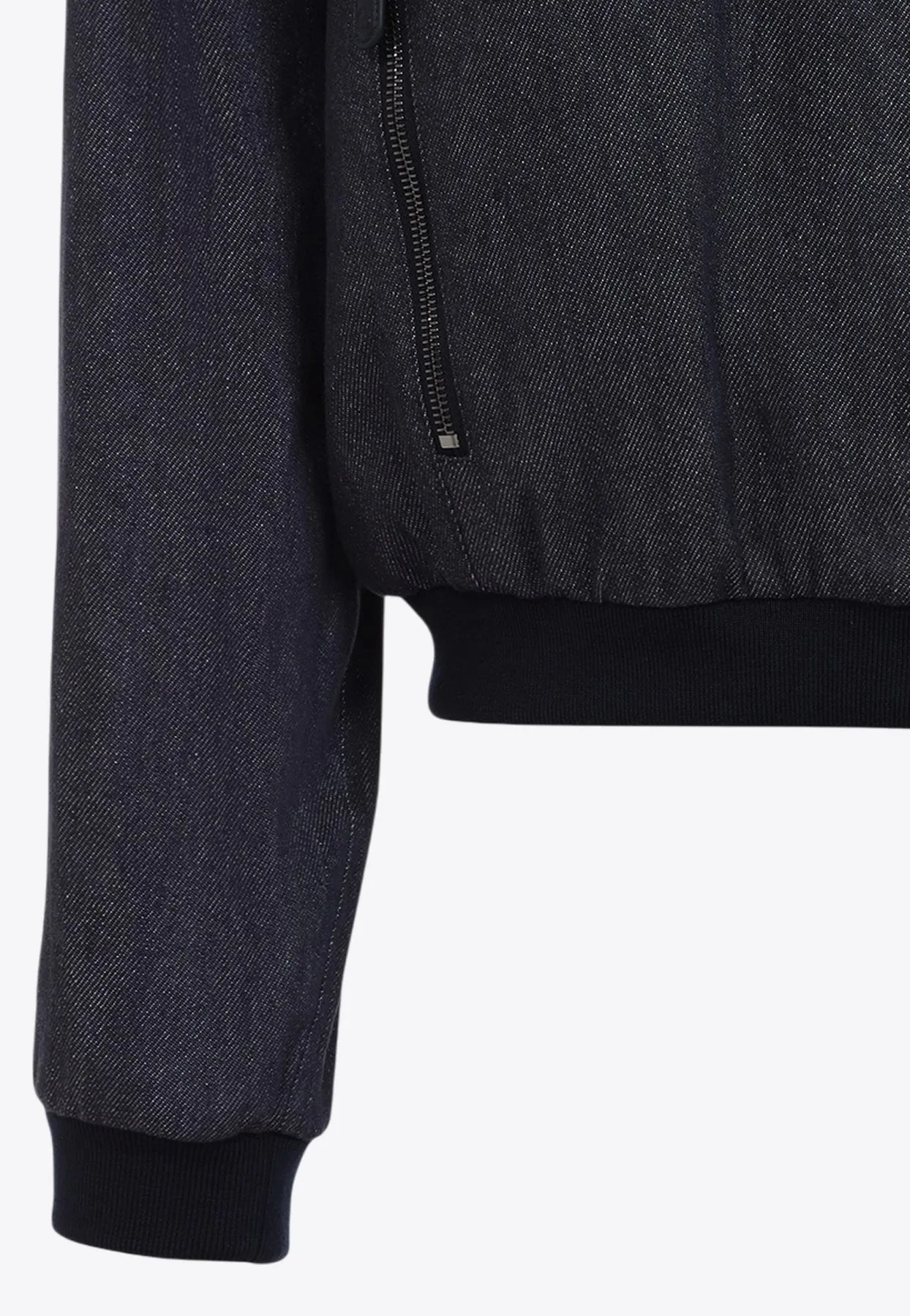 Linen Zip-Up Bomber Jacket