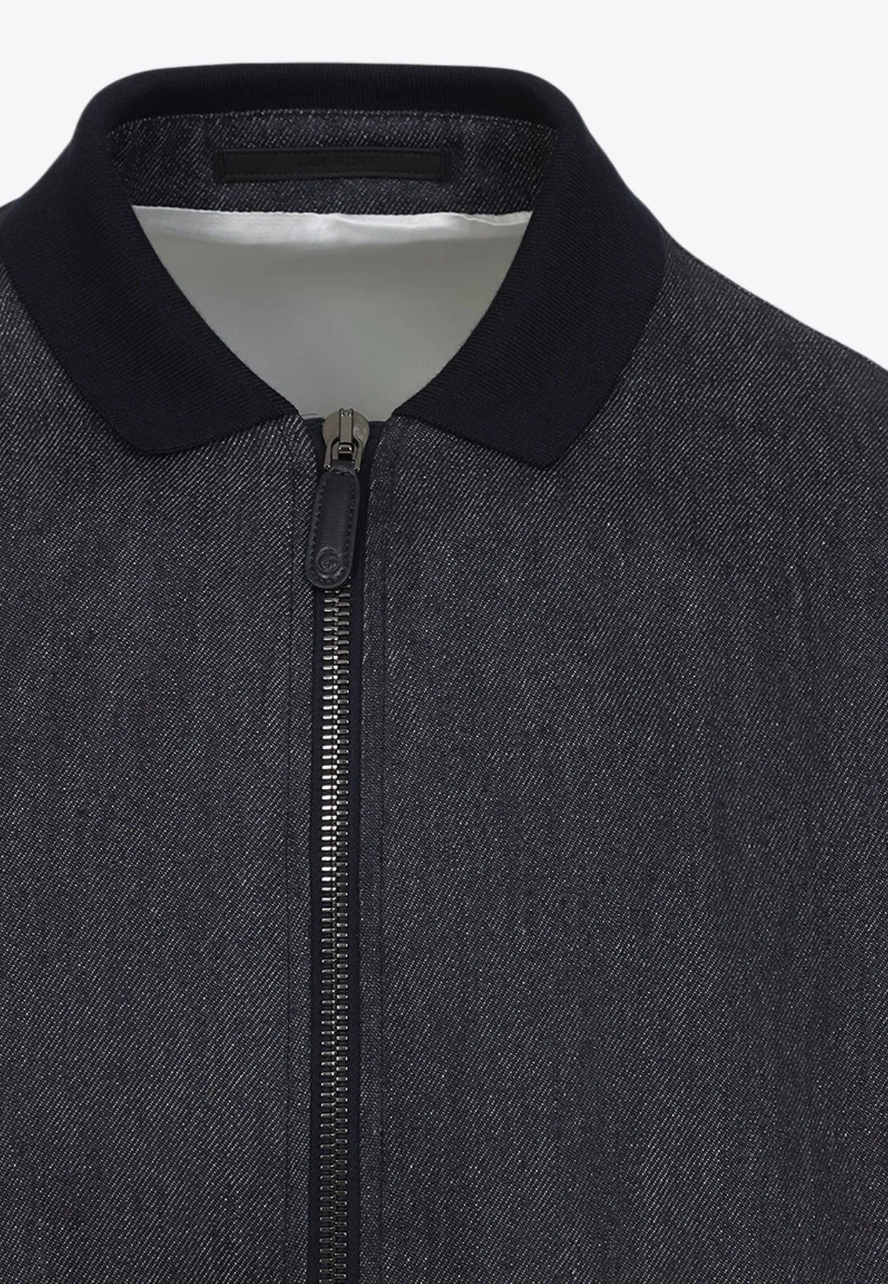 Linen Zip-Up Bomber Jacket