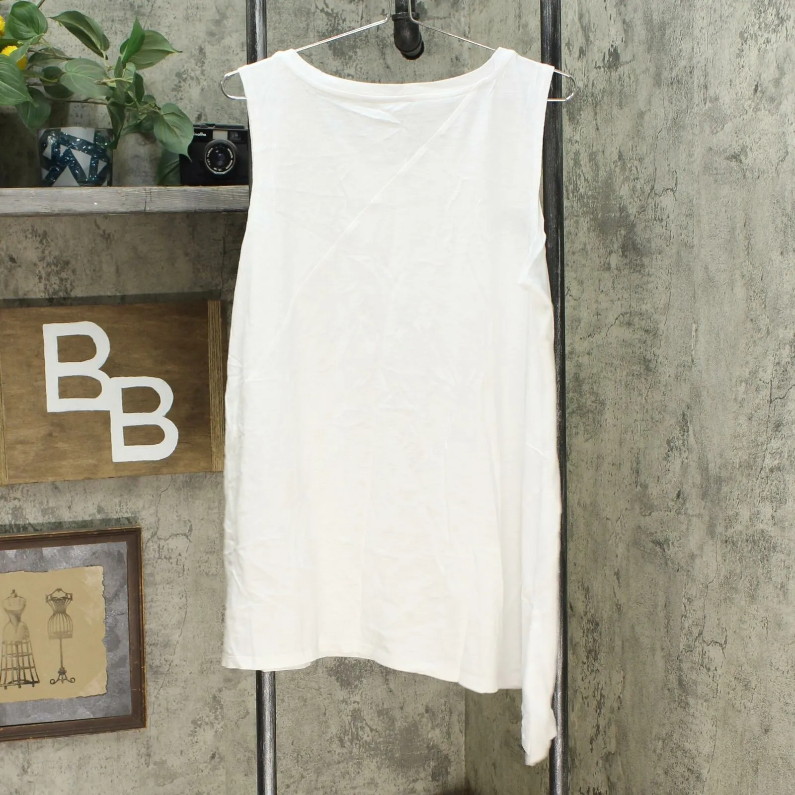 LOGO by Lori Goldstein Women's Cotton Modal Slub Tank Top with Rib Side Panel