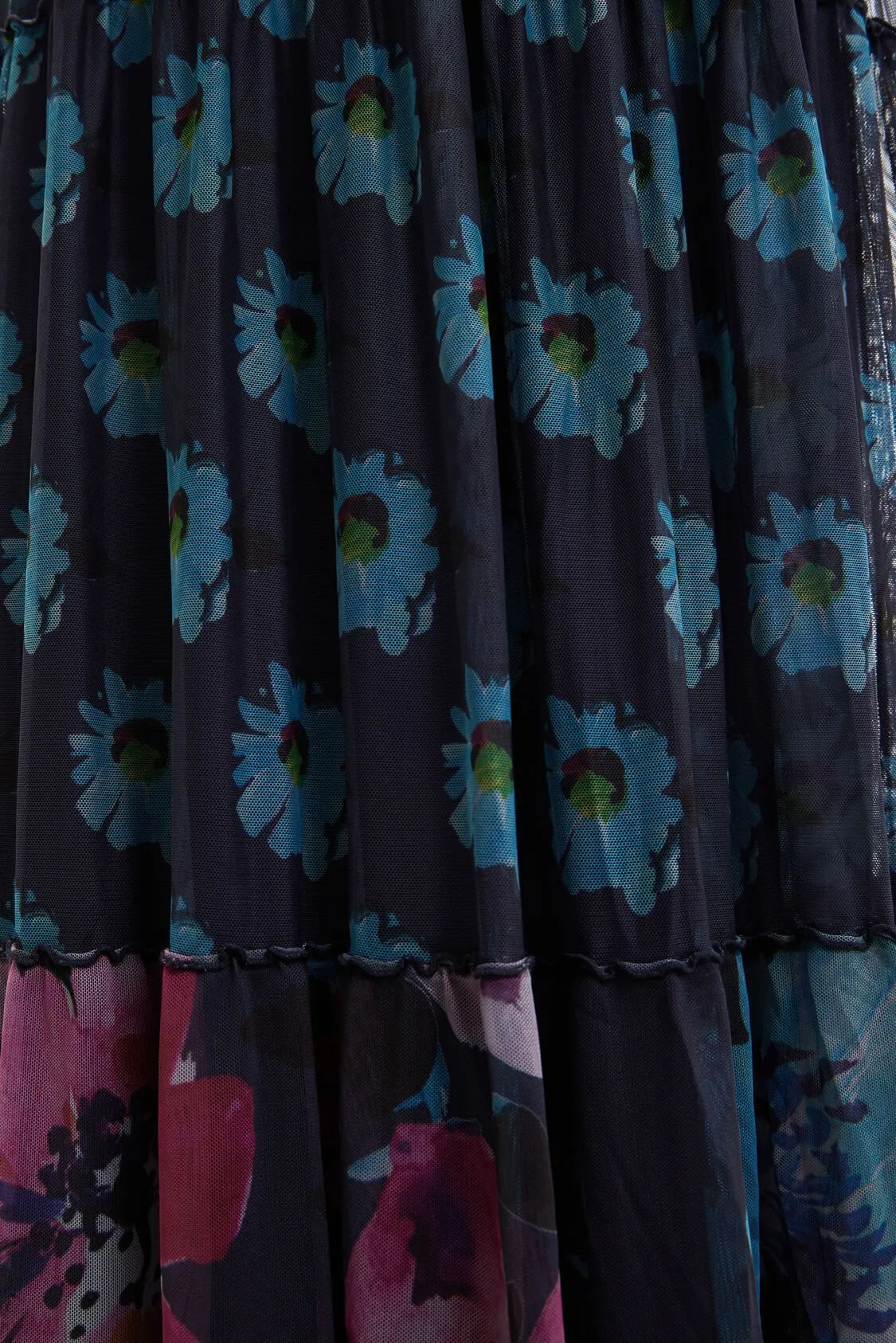 Long combination tulle dress women