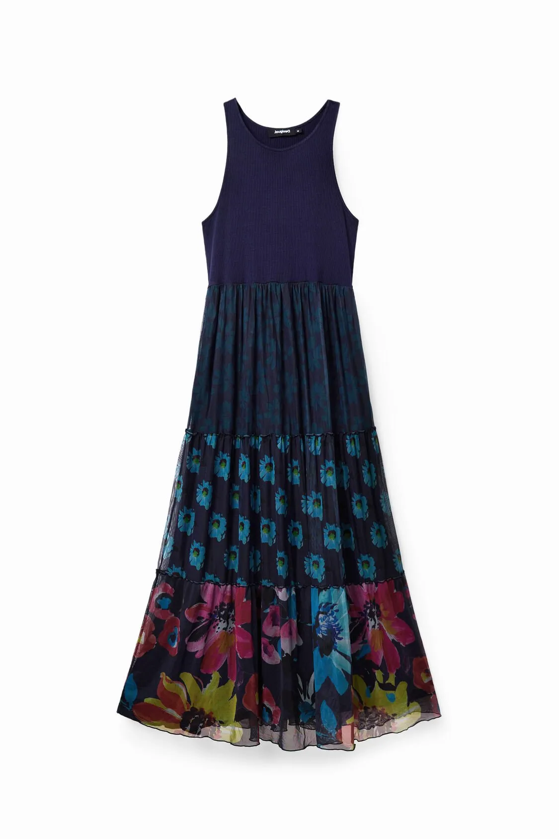 Long combination tulle dress women