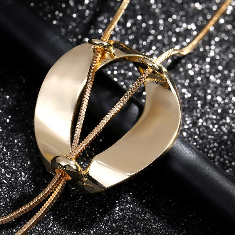 Long Faux Pearl Pendant Sweater Chain Necklace