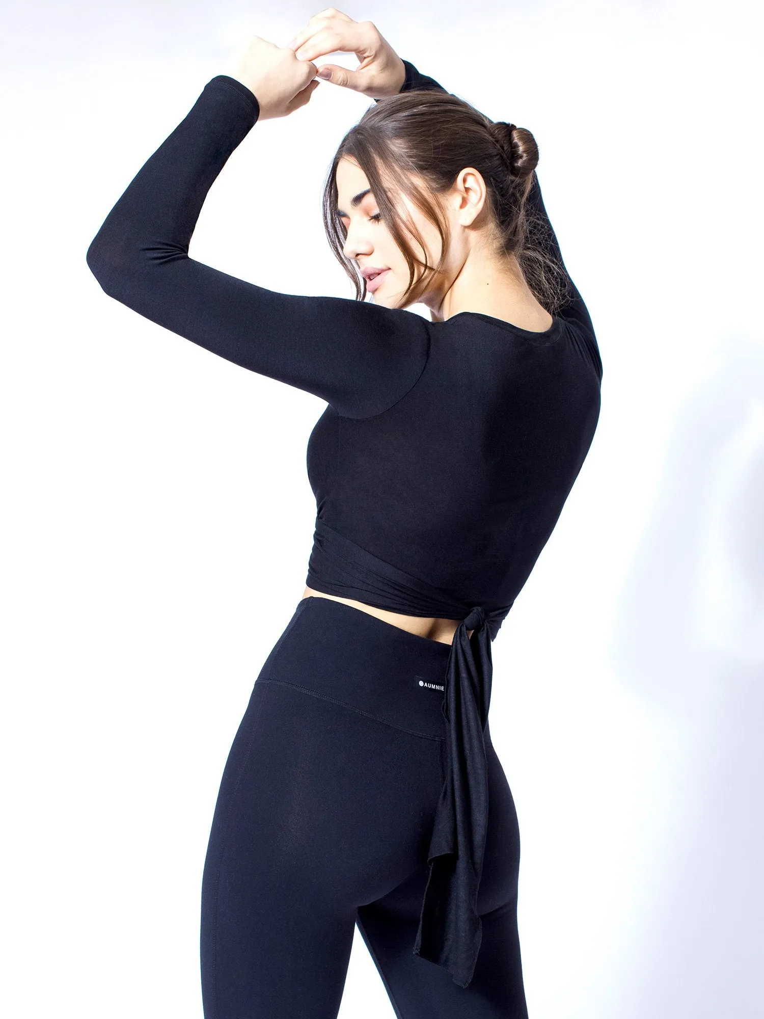 LONG SLEEVE CT WRAP TEE, BLACK
