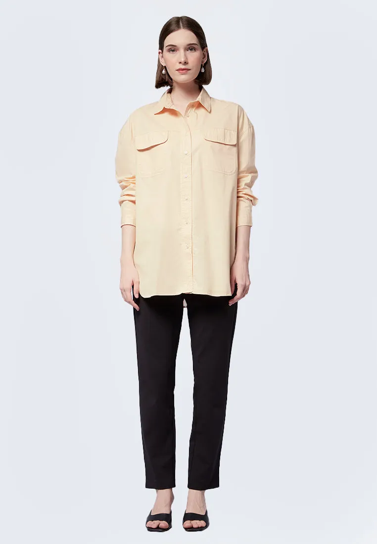 Long Sleeve Tunic with Shirt Collar
