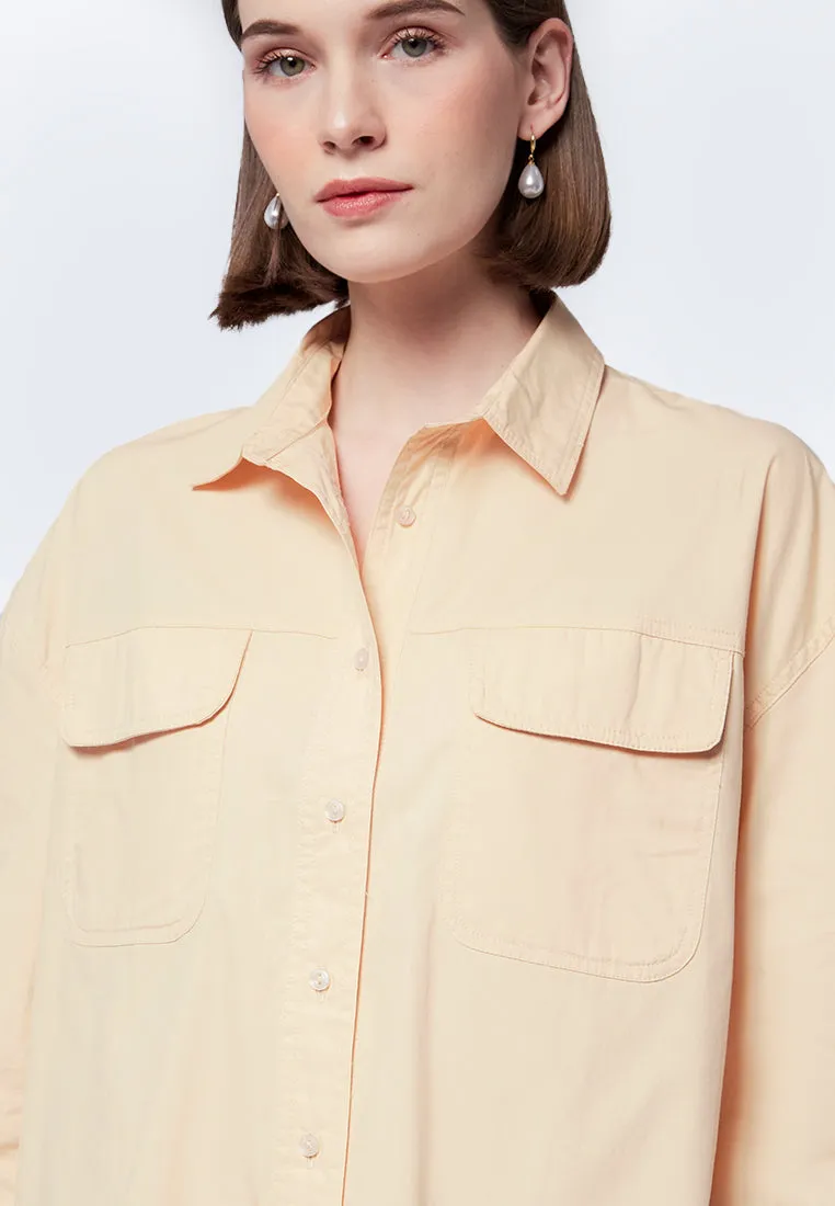 Long Sleeve Tunic with Shirt Collar