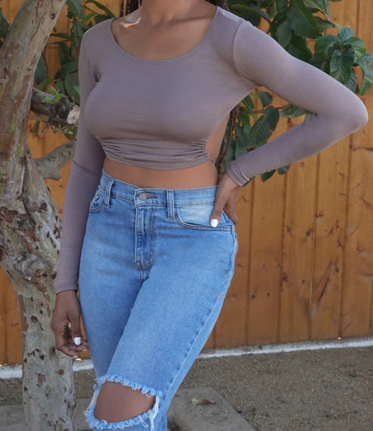 Lorena Half Back Top(Mocha)