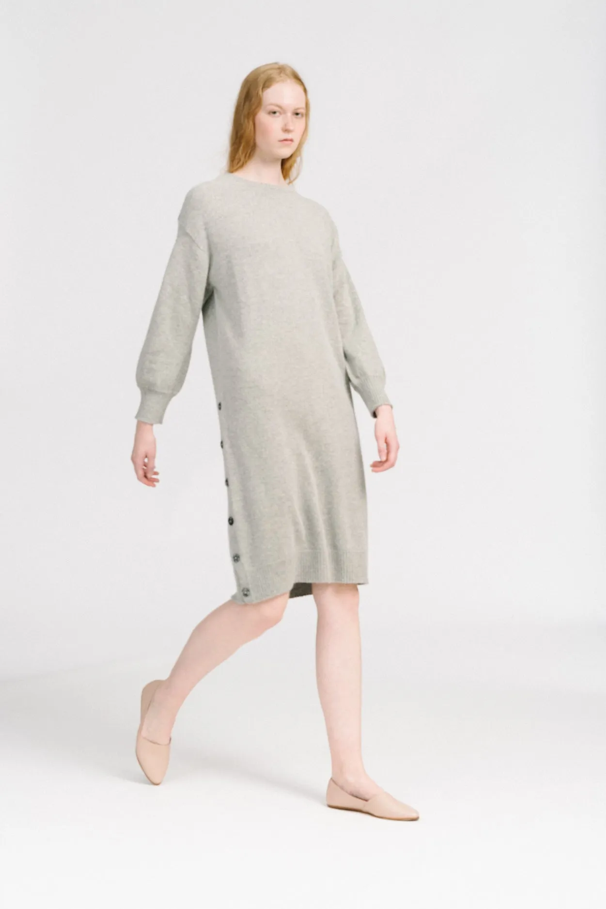 Lou sweater dress in cloud grey