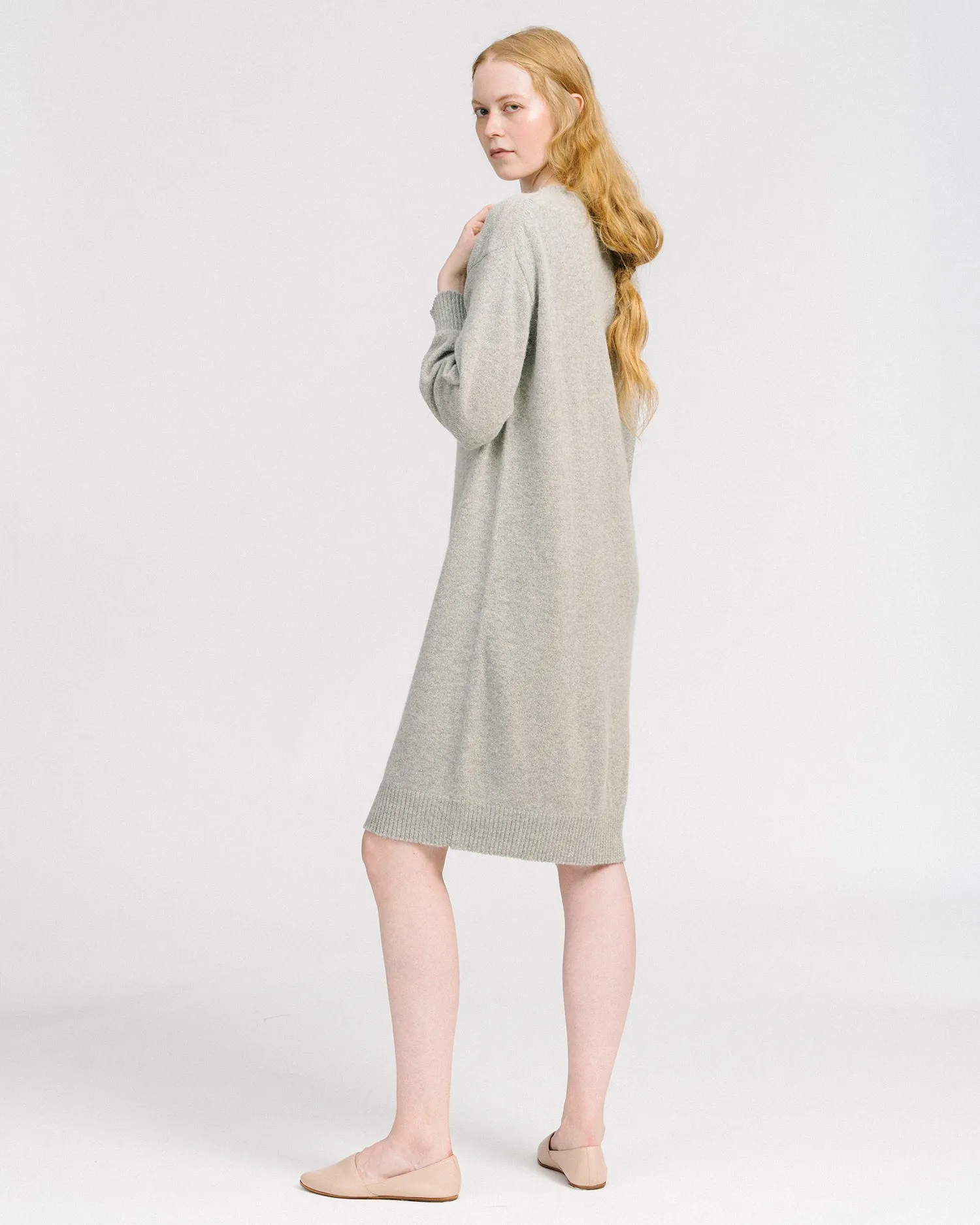Lou sweater dress in cloud grey