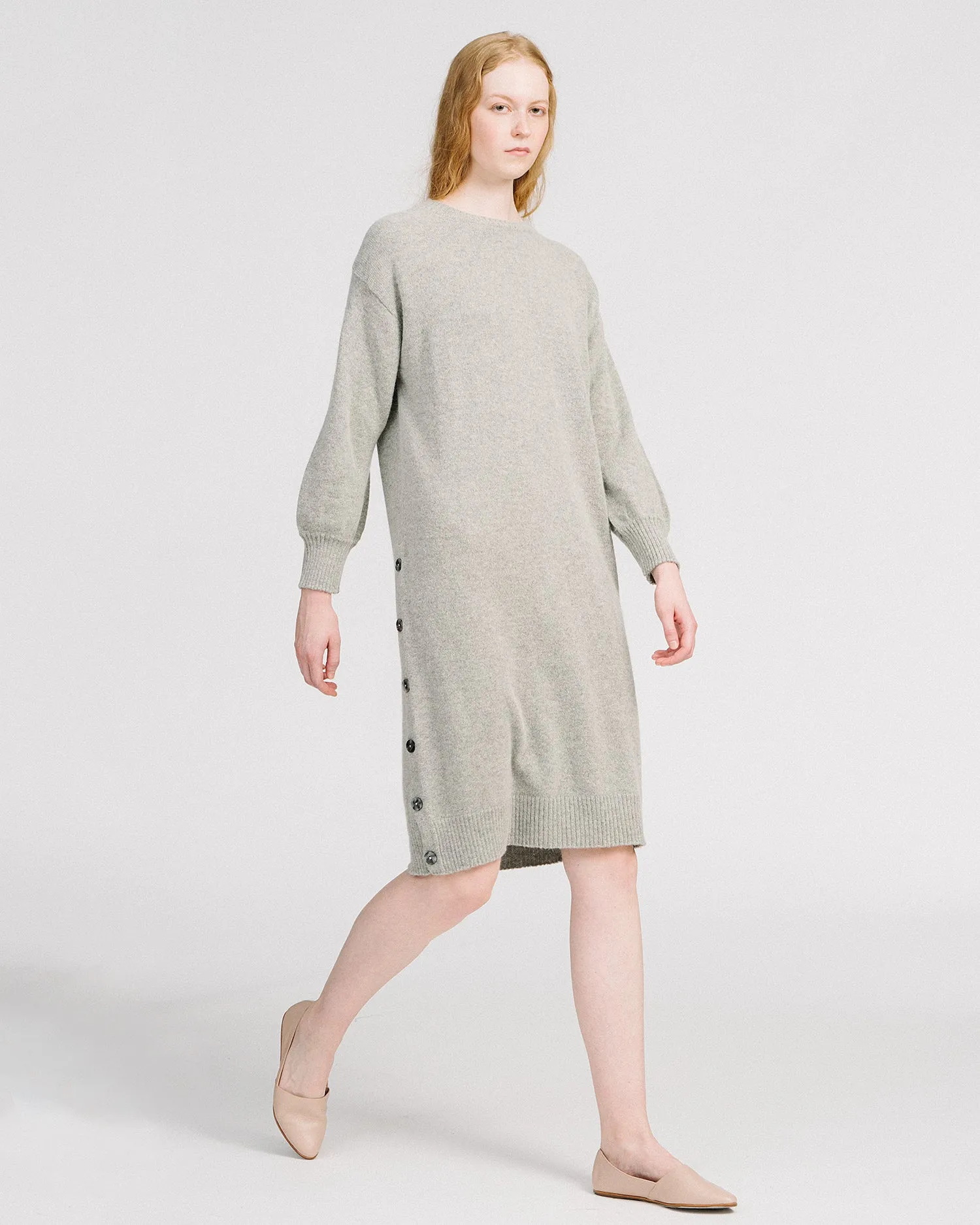 Lou sweater dress in cloud grey