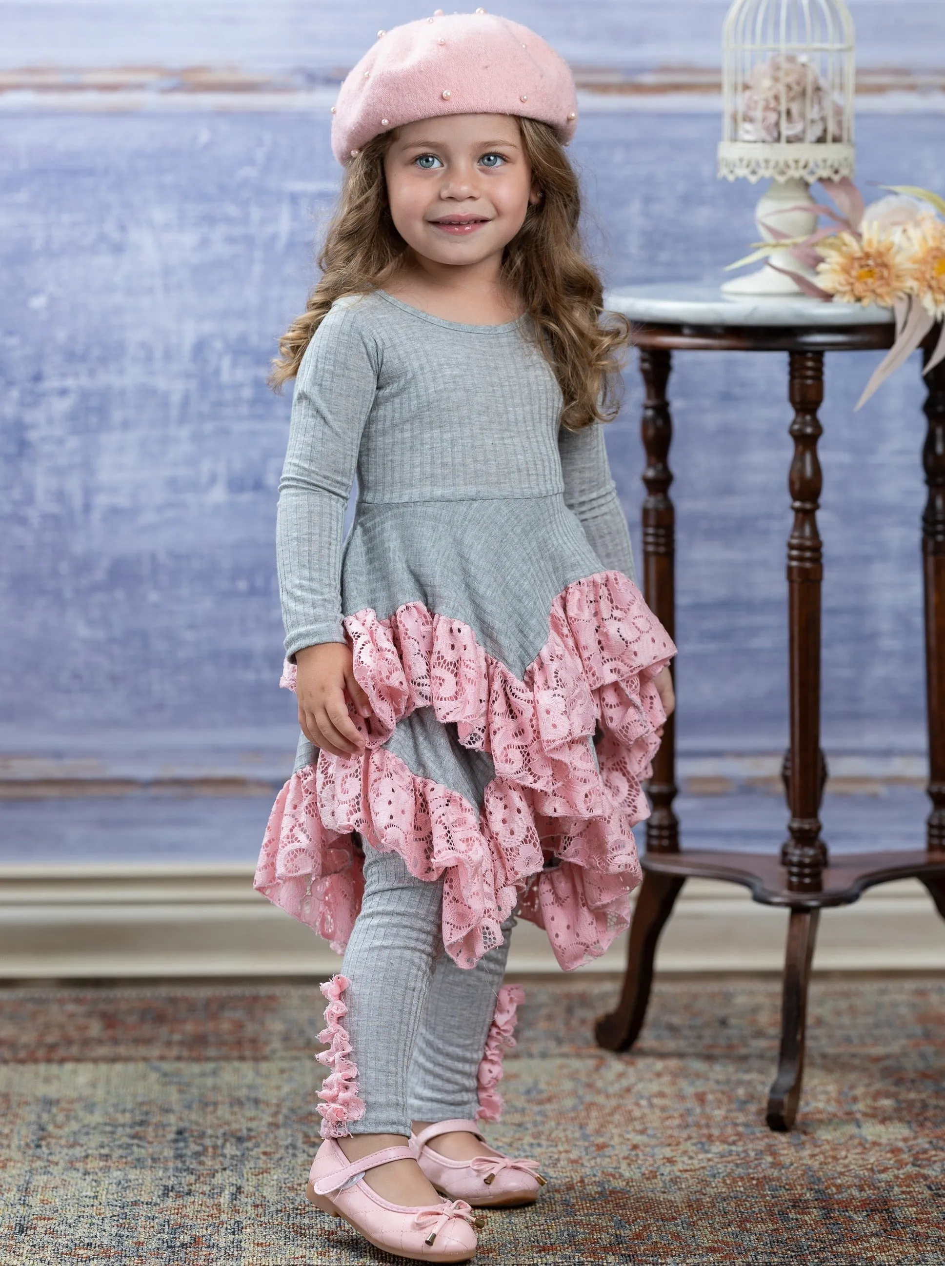 Love Lace Handkerchief Tunic and Legging Set