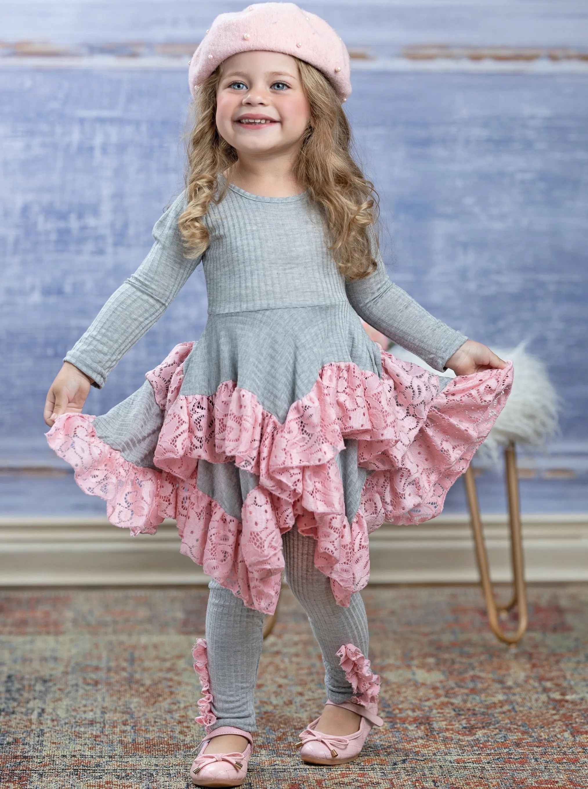 Love Lace Handkerchief Tunic and Legging Set
