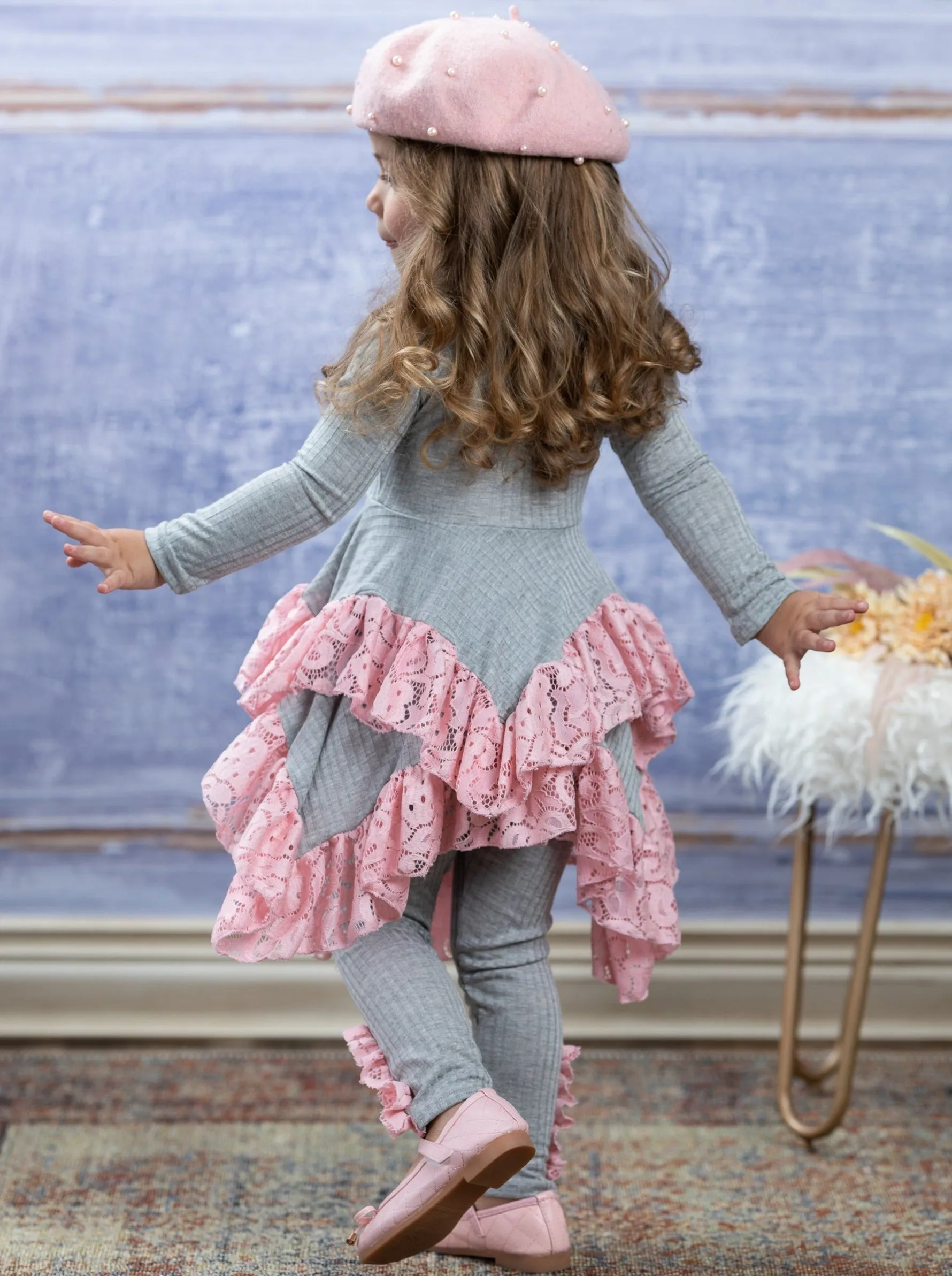 Love Lace Handkerchief Tunic and Legging Set