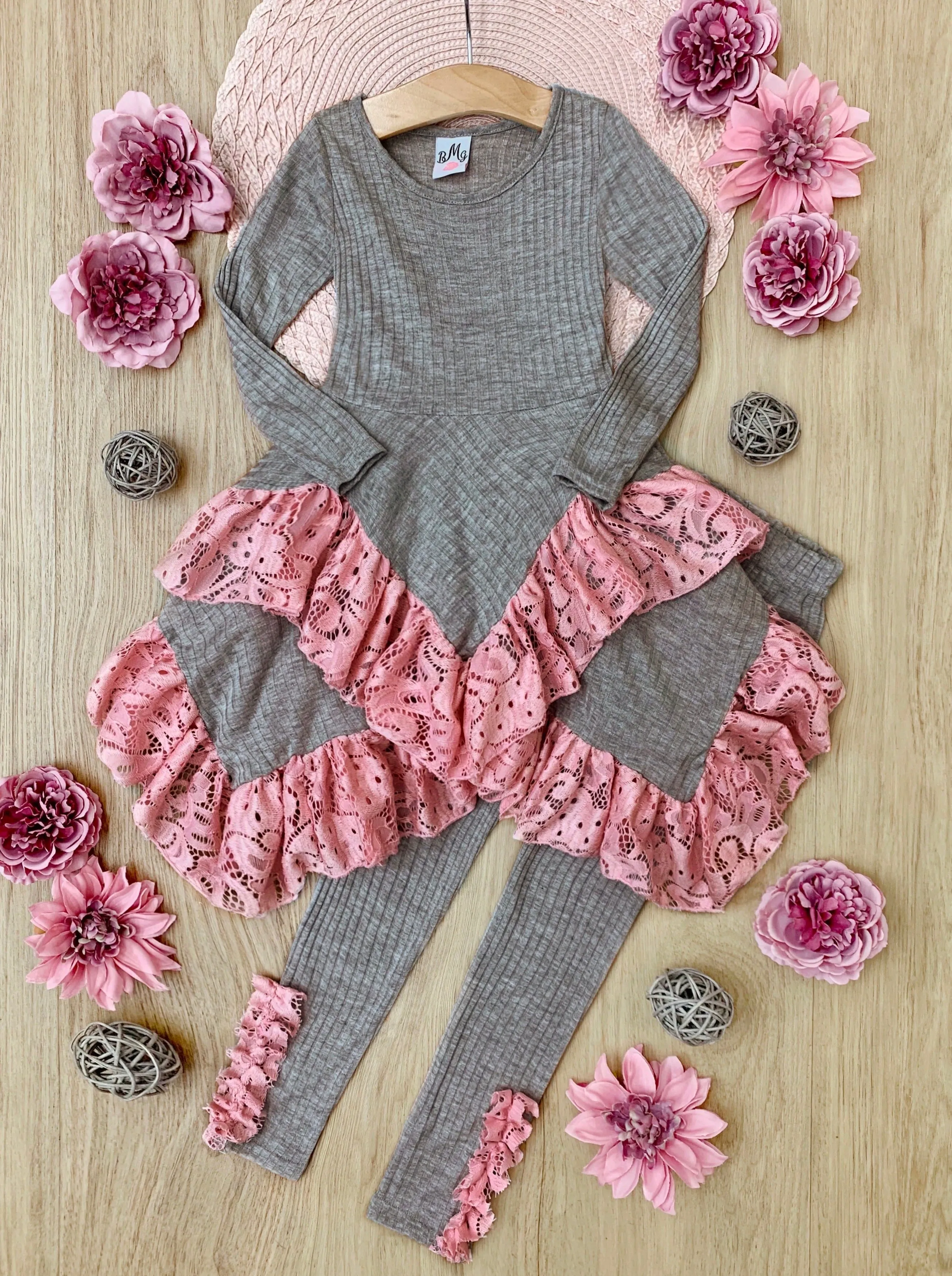 Love Lace Handkerchief Tunic and Legging Set