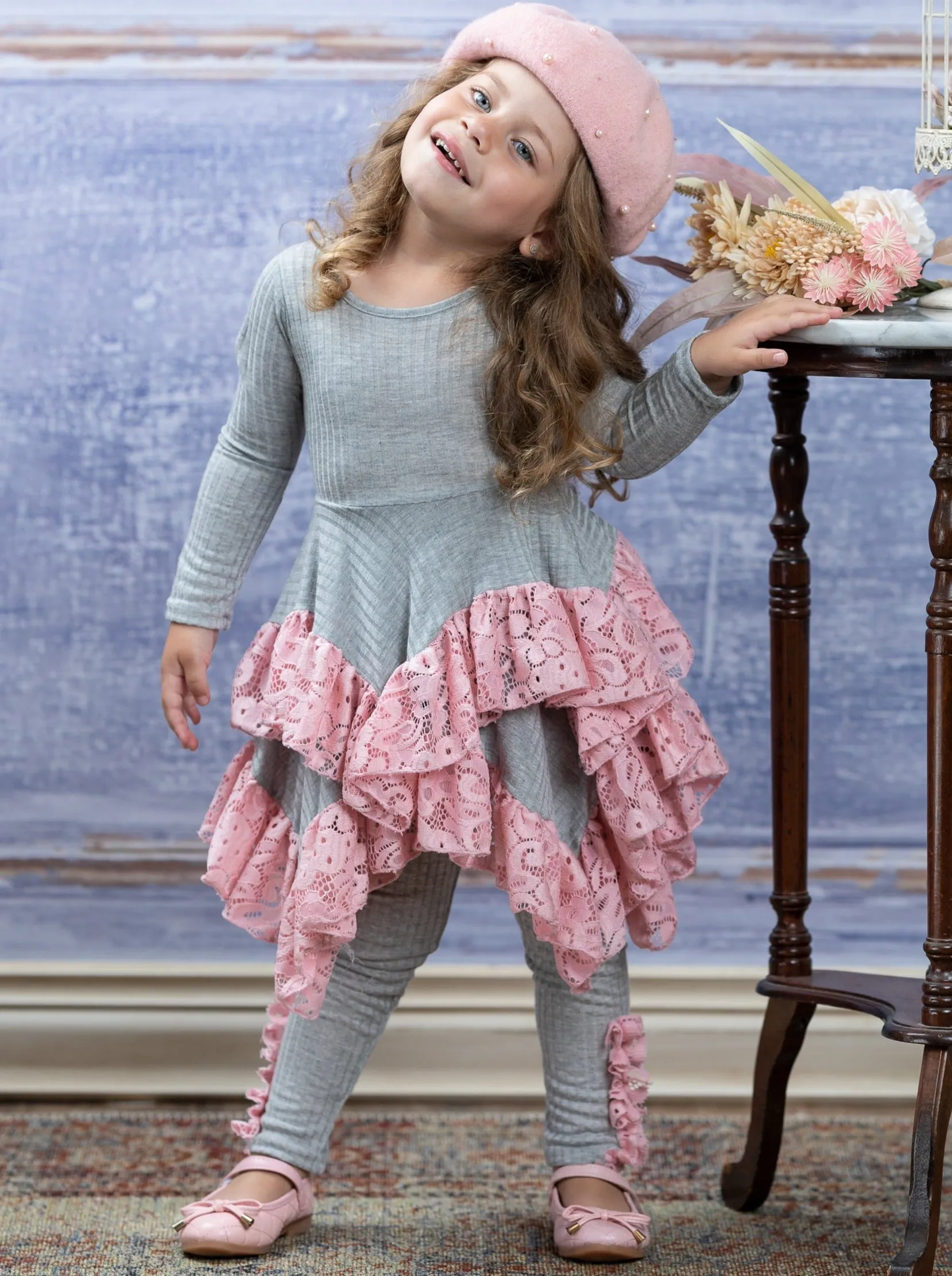Love Lace Handkerchief Tunic and Legging Set