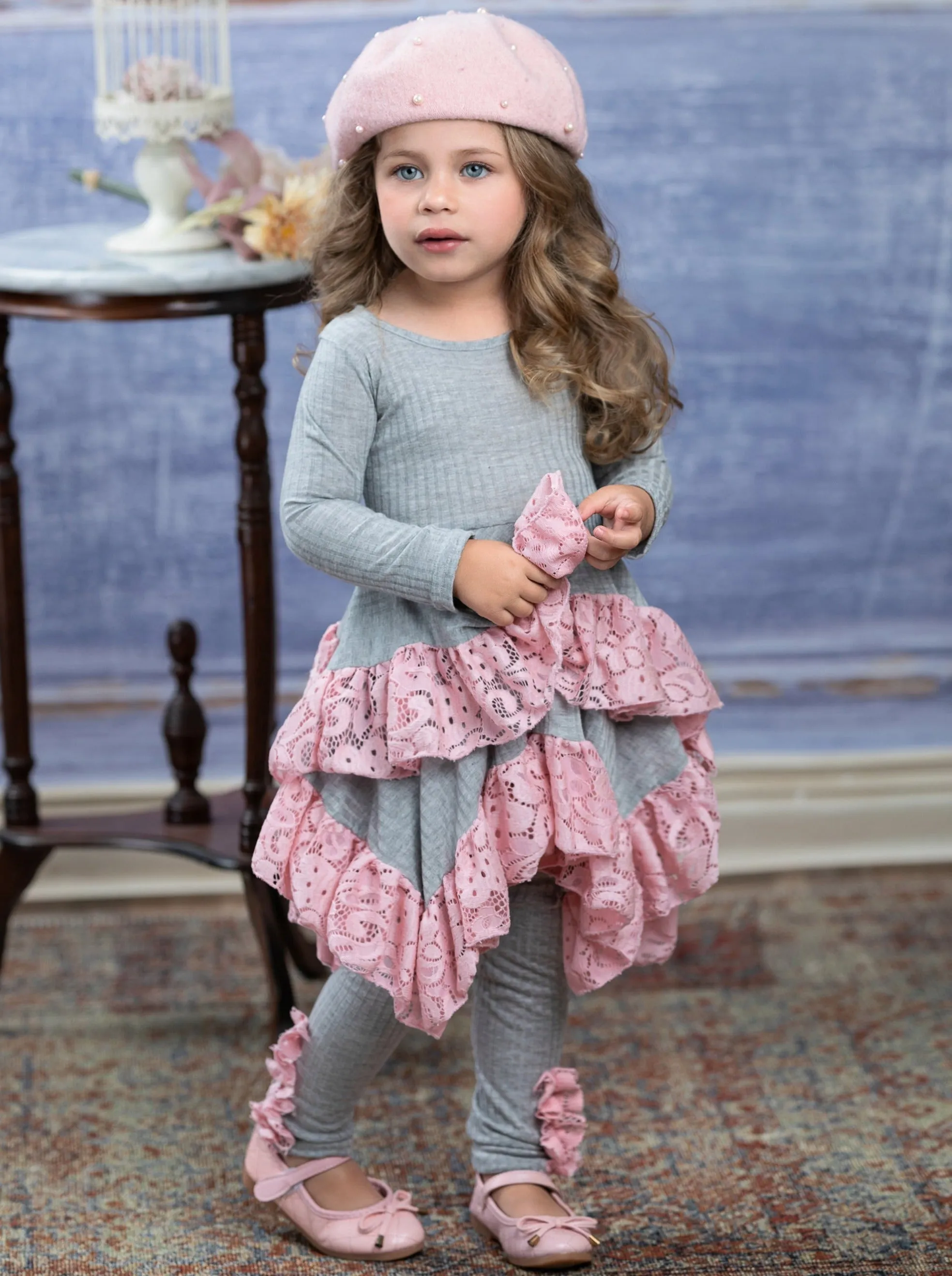 Love Lace Handkerchief Tunic and Legging Set