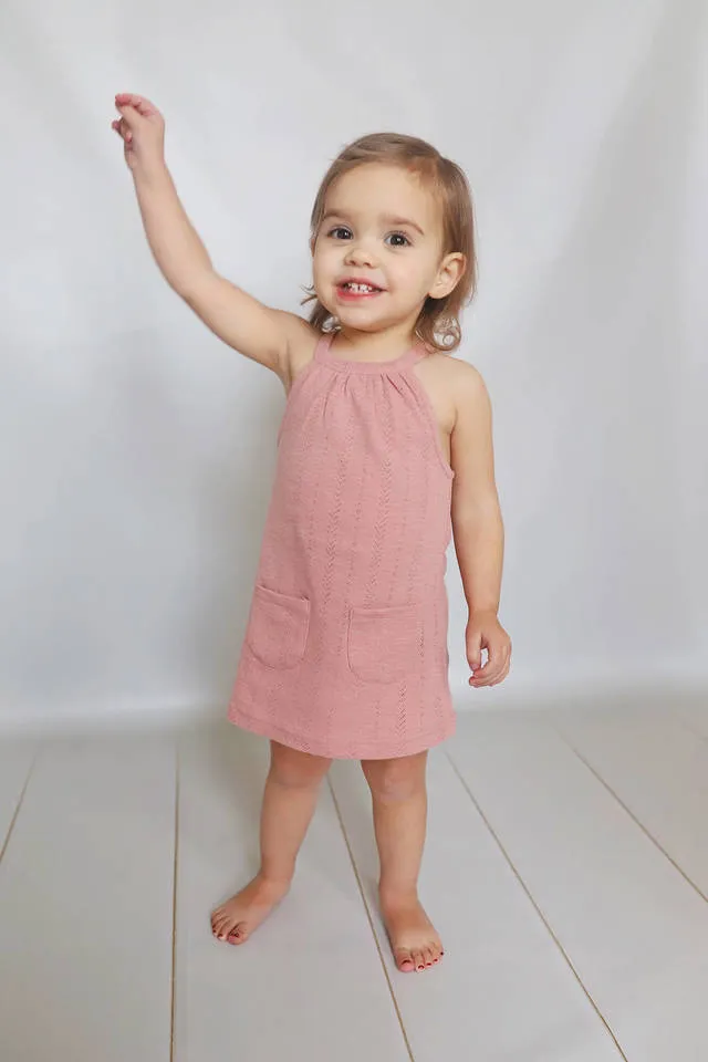 L'ovedbaby Pointelle Halter Dress - Mauve
