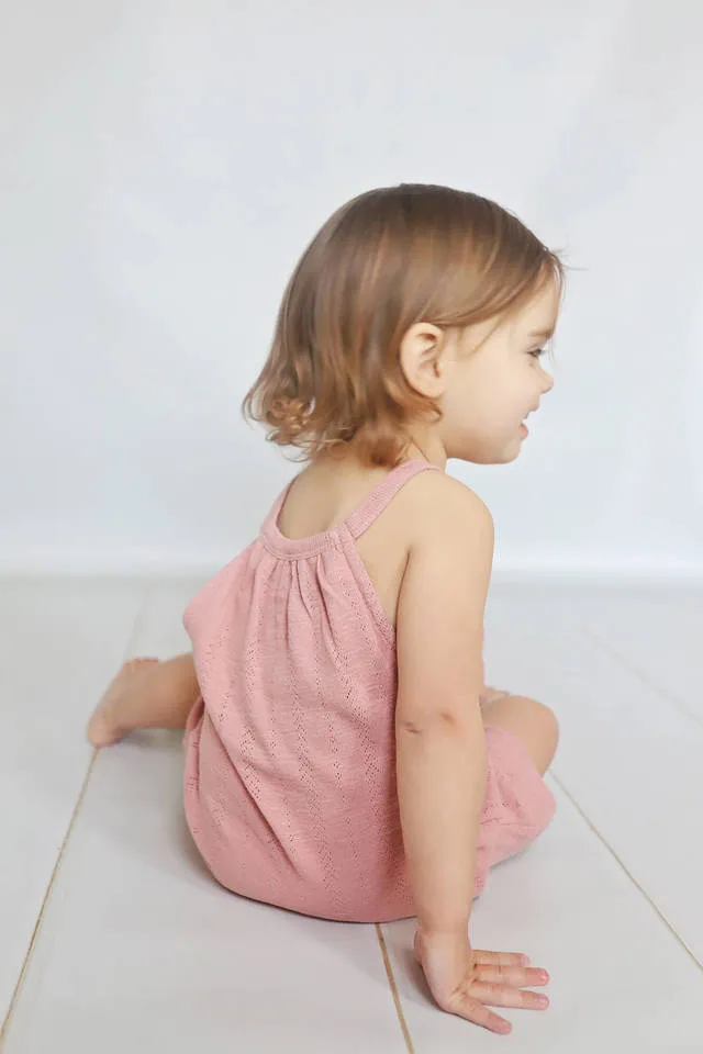 L'ovedbaby Pointelle Halter Dress - Mauve