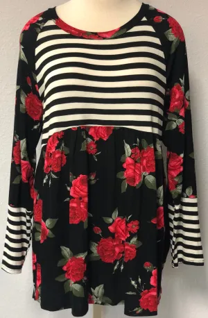 LS CONTRAST TUNIC TOP