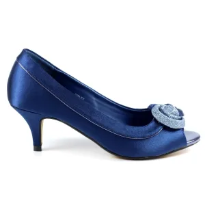 Lunar Ripley Navy Satin Peep Toe