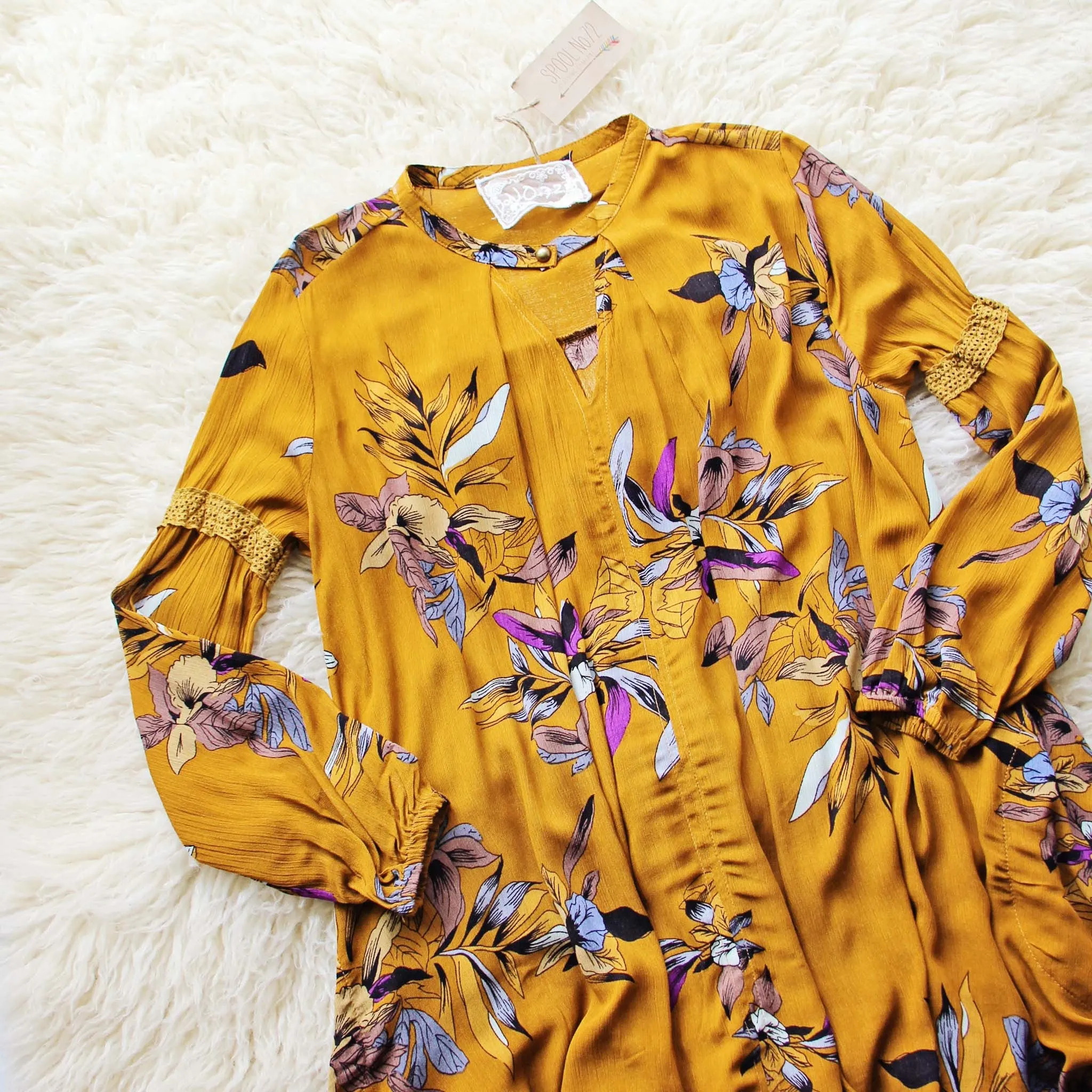 Lune & Stars Tunic Dress in Mustard