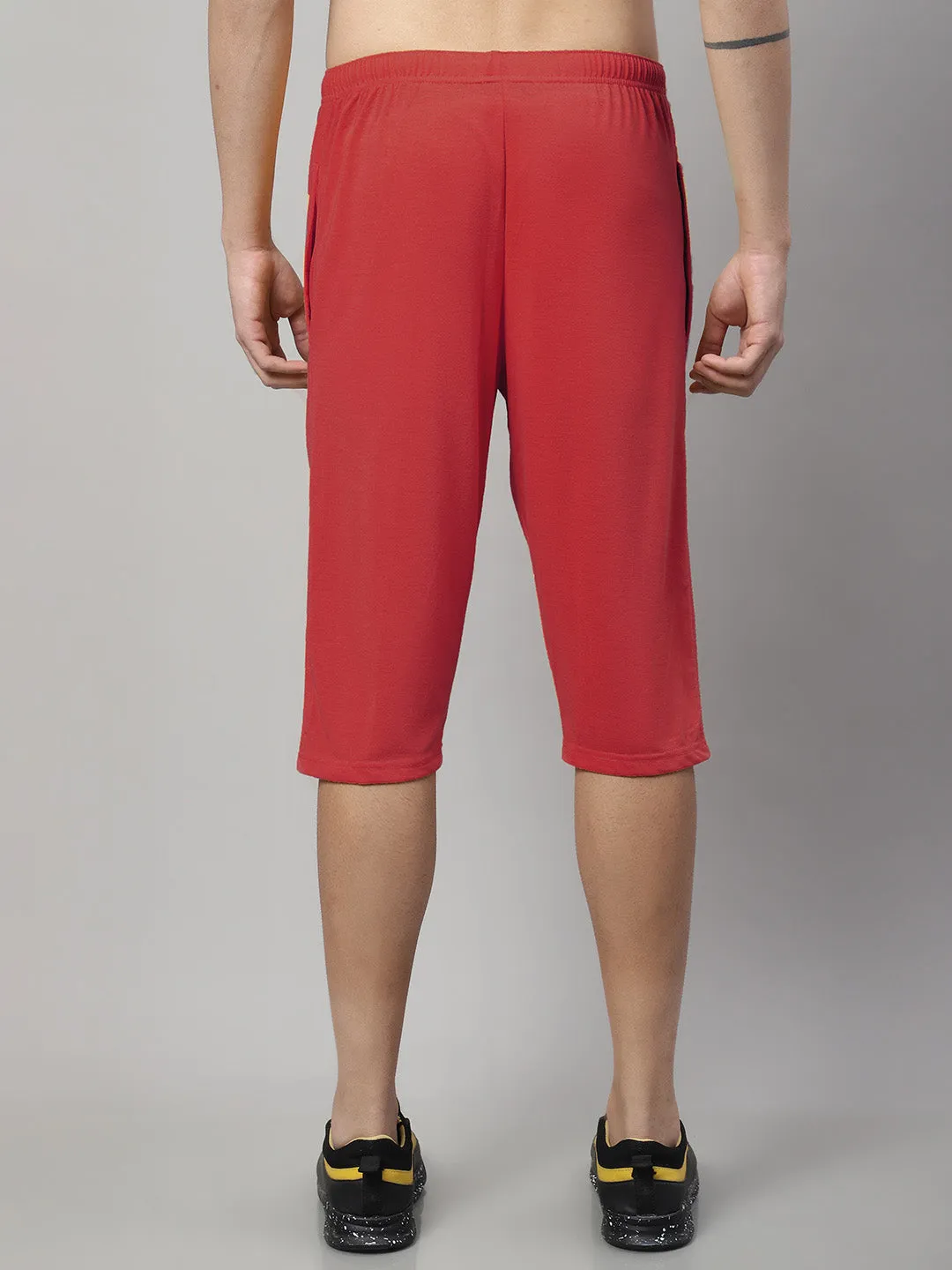 Mack Jonney Red Regular fit Cotton Capri for Men