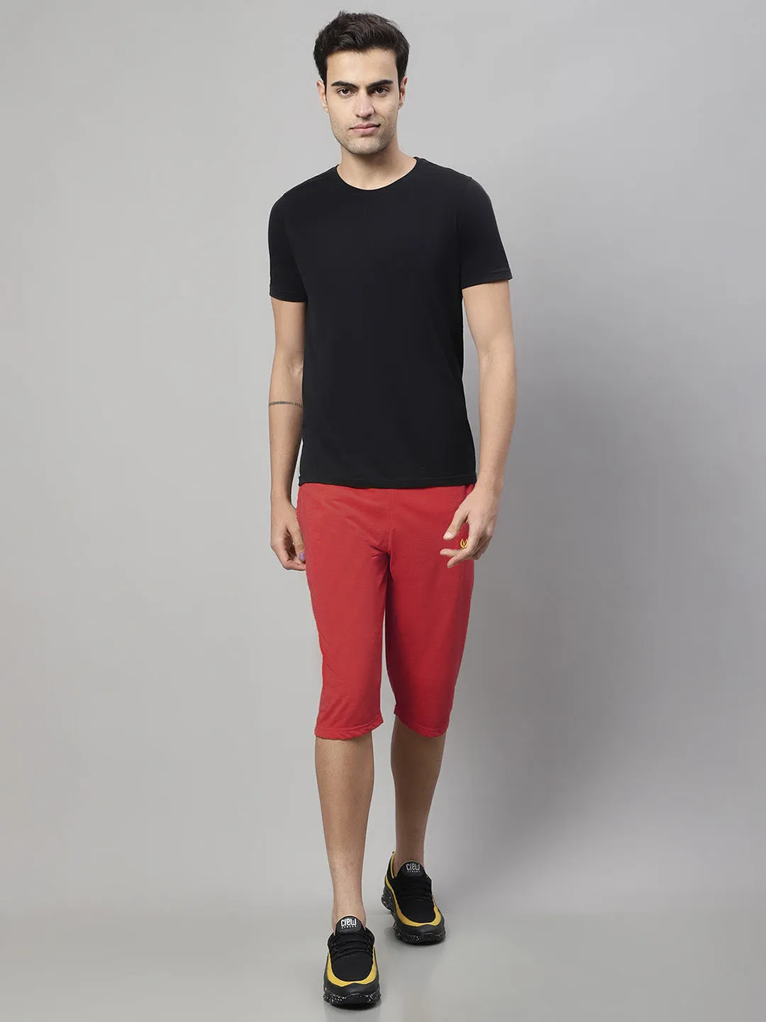 Mack Jonney Red Regular fit Cotton Capri for Men