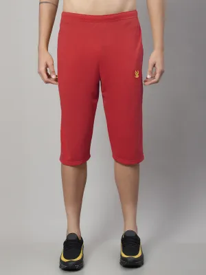 Mack Jonney Red Regular fit Cotton Capri for Men
