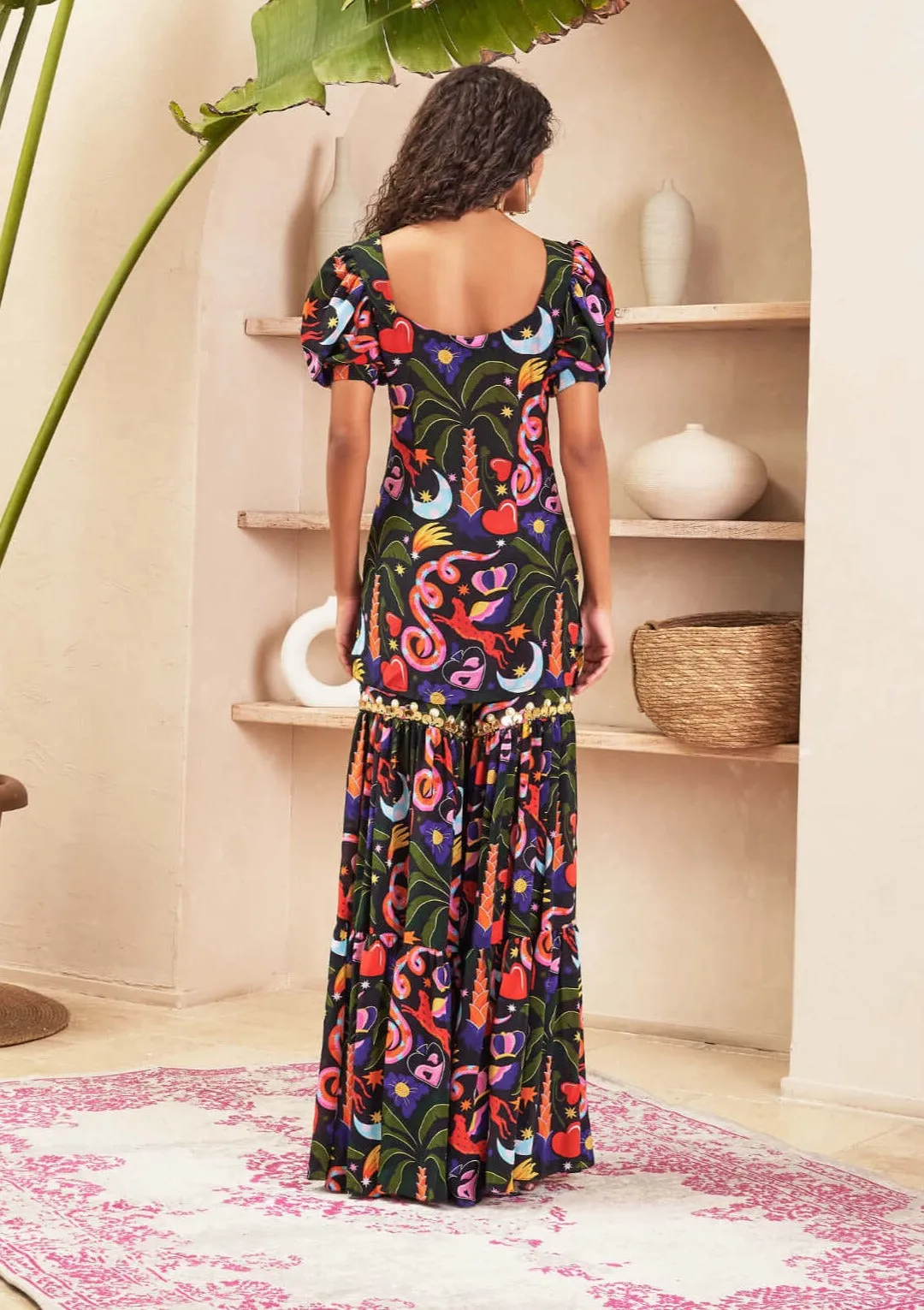 Madelyn black tunic and sharara set