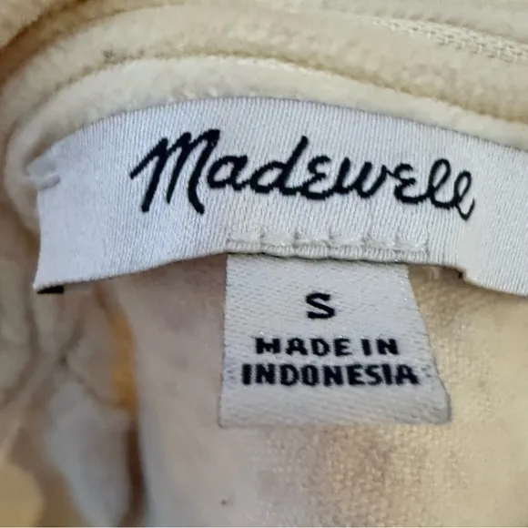 Madewell Corduroy Half-Zip Sweatshirt Cream Alabaster  Popover shirt jacket