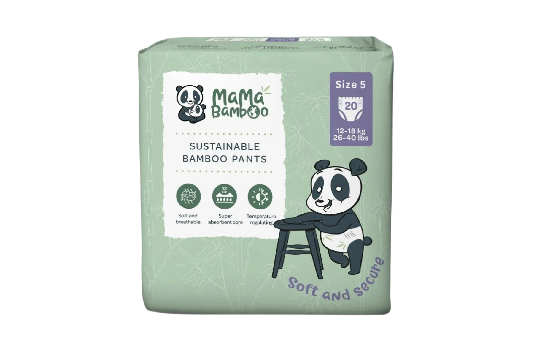 Mama Bamboo | Eco Nappy Pants - Size 5  (Large Plus) | 20pc