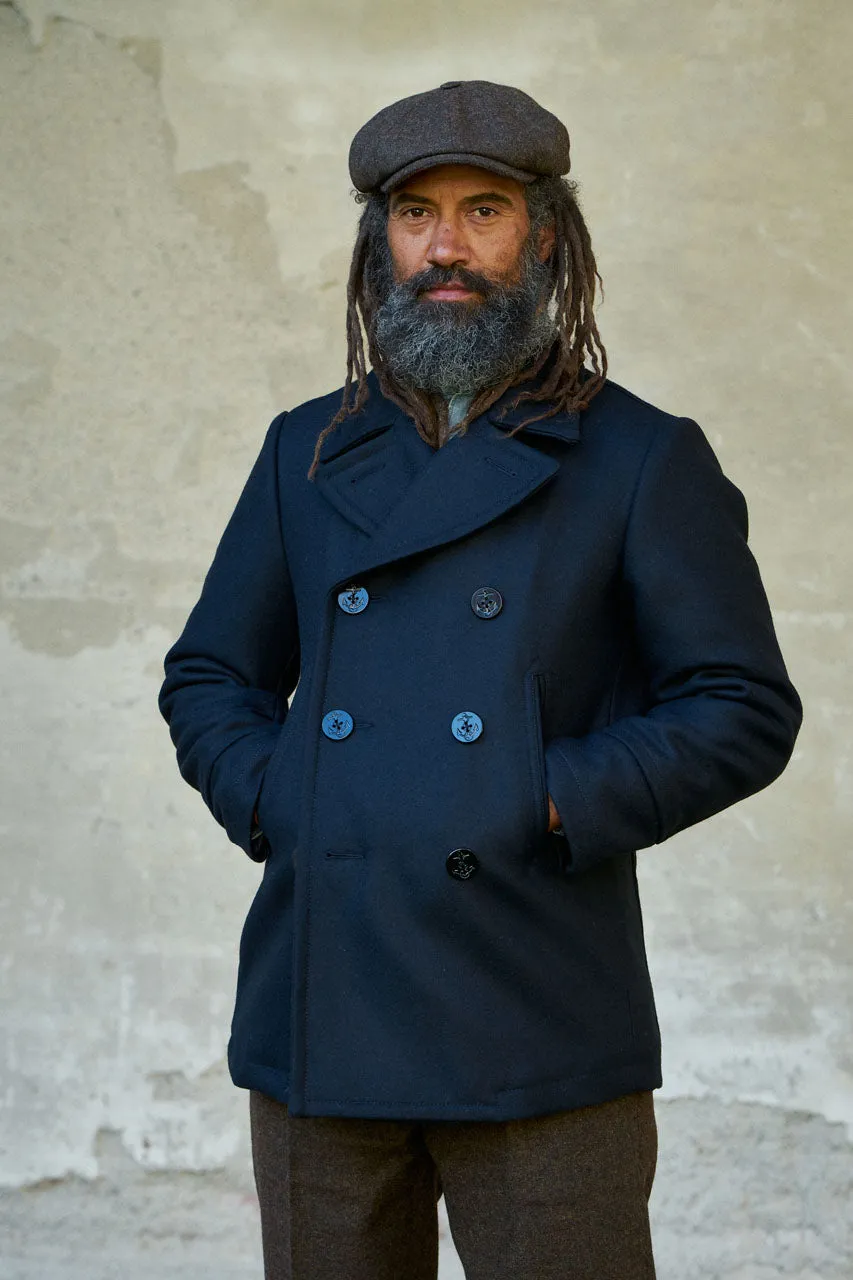 Manifattura Ceccarelli Pea Coat Panno Stia Navy
