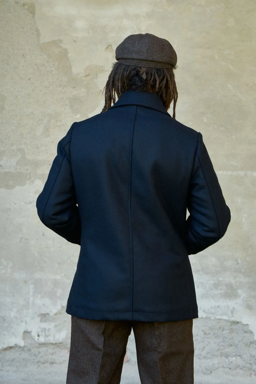 Manifattura Ceccarelli Pea Coat Panno Stia Navy
