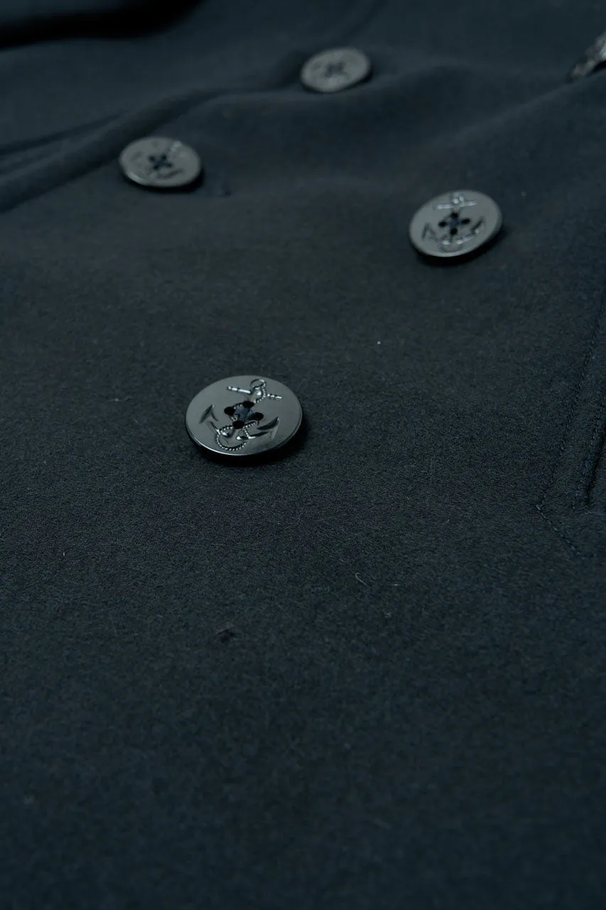 Manifattura Ceccarelli Pea Coat Panno Stia Navy