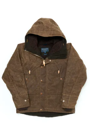Manifattura Ceccarelli Waxed Mountain Jacket Wool Teddy Fur Dark Tan