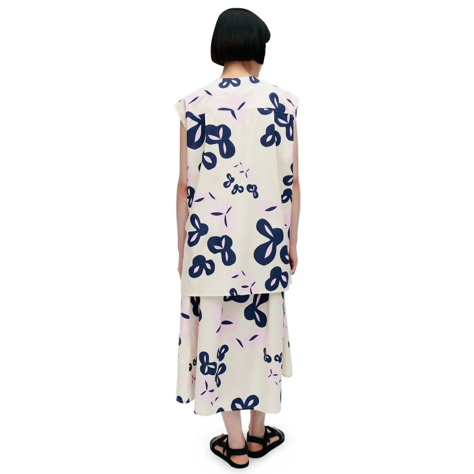 Marimekko Pudas Poiminto Tunic, Light Pink & Dark Navy