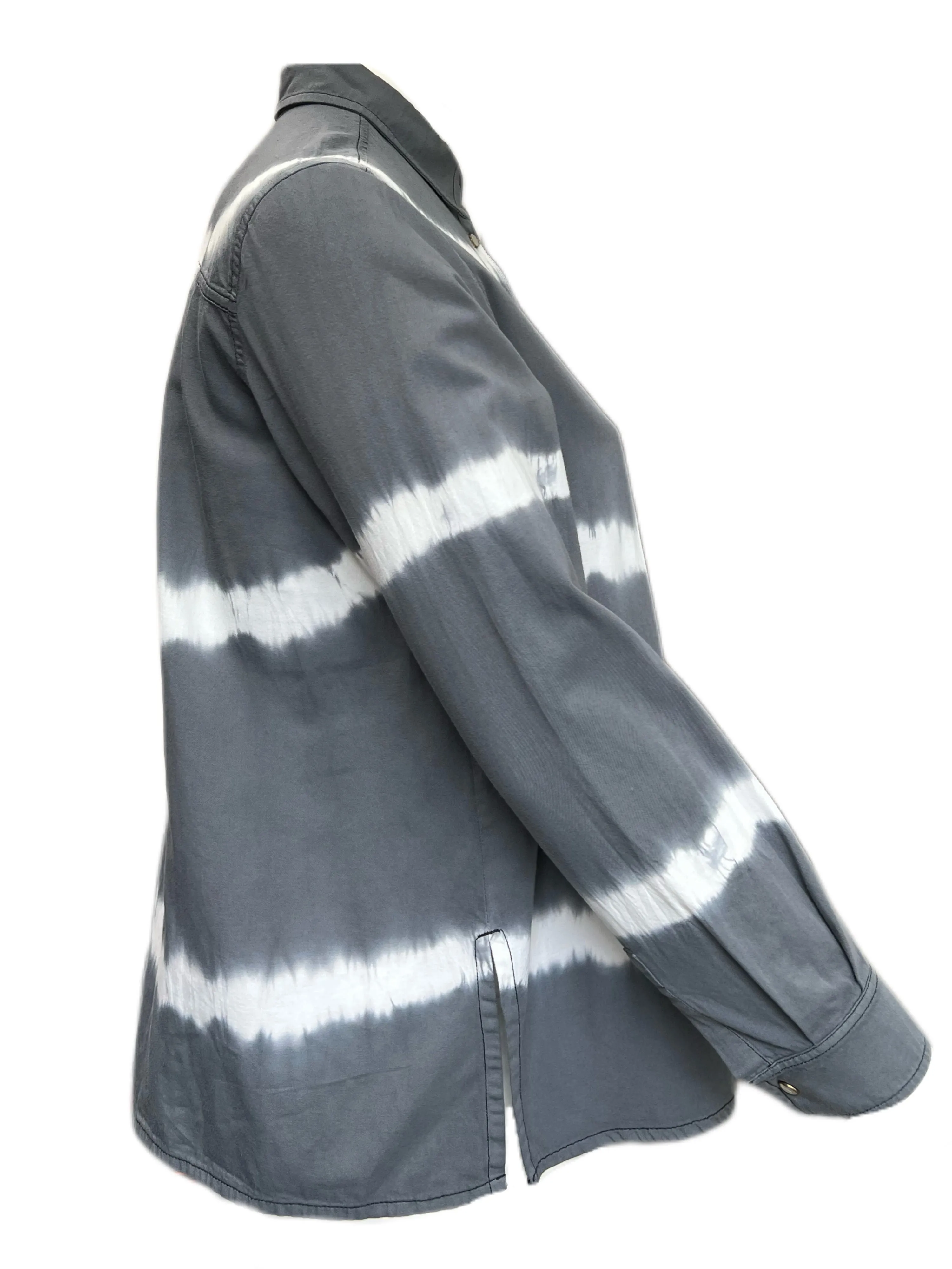 Marina Rinaldi Women's Grey Bahamas Cotton Shirt Size 12W/21 NWT